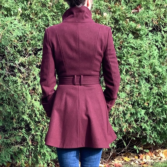 ASOS Burgundy/maroon belted trench coat - Picture 4 of 6